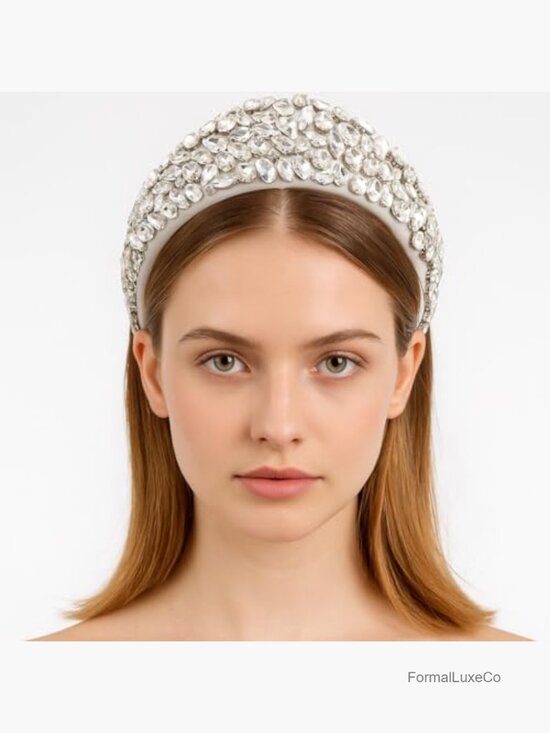 Sparkling Rhinestone Crystal Crown Headband for Women Elegant Hair Accessory main image 5